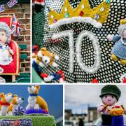 Thirsk Yarnbombers have created a wonderful display ahead of the Queen's Platinum Jubilee Picture: SARAH CALDECOTT