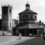 An undated but classic view of the Butter Market and St Mary's Church in Barnard Castle