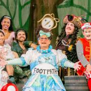 Christopher Biggins as Mrs Smee, front, with the cast of Peter Pan, this year's pantomime at Darlington Hippodrome