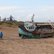 A grounded boat has appeared on a North East beach – but it didn’t come out of the sea.