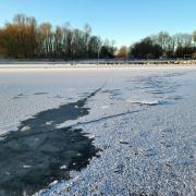 A stark warning has been issued to dog owners after a pooch and their owner fell through an ice-covered lake.