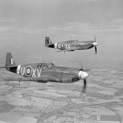A file image of RAF Mustang Mk I fighters of Number 2 Squadron