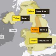 The forecaster said the alert, which is in place from 3pm on Thursday until midday Friday, could affect an area stretching from County Durham to Stoke-on-Trent, which will also include parts of the North East.