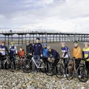 Charlie Tanfield in front of Saltburn pier with Cleveland Wheelers ahead of the National Road Championships Picture: ALLAN MCKENZIE/SWPIX.COM