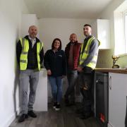 Gary Dillon, Sendrig’s Senior Commercial Manager, Joanne Brown, Employability Coordinator at believe housing, Dave Richardson, Contracts Manager at Sendrig, and Nathan Daniels.