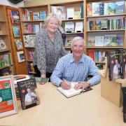 Peter Wright with his wife Lin at Guisborough Bookshop