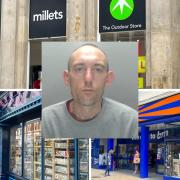 Burglar Robert Thornton targeted Millets, B&M and The Art Shop in Darlington