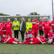 Redcar Athletic Football Club’s disabled team in their smart new kit sponsored by The Robin Centre