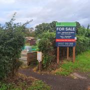 The shock for sale sign which went up beside the allotments at Guisborough Road, Great Ayton, last year