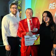 Peter Fall is awarded by the Yorkshire Air Ambulance