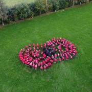 Children from Middleton Tyas school created a giant poppy