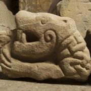 One of the fabulous Viking figures that has been removed from Sockburn church. Picture: Historic England