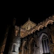 Ripon Cathedral illuminated at night