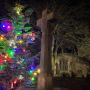 Askrigg Christmas tree with St Oswald's Church. Picture Gemma Anderson