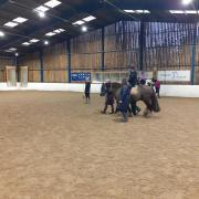 Volunteers with the riders at the RDA