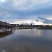 Looking across the lake at Coatham to The Boathouse