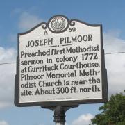 A memorial plaque dedicated to North Yorkshire-born Joseph Pilmoor in North Carolina