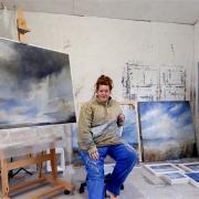 Artist Rebecca Styles at her studio