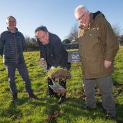 Groundbreaking for the new housing scheme in Hudswell. North Yorkshire Council’s executive member for housing, Cllr Simon Myers (centre), the Charity Bank’s regional manager, Jeremy Ince (left), and Hudswell Community Charity’s secretary, Martin