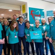 Rishi Sunak with volunteers and the new manager at the Friends of the Friarage Hospital shop in Northallerton