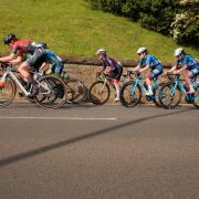 The female riders take on Saltburn Bank at the East Cleveland Classic