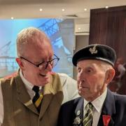 Steve Erskine with Ken Cooke: Green Howards Museum Specialist Researcher Steve Erskine with 98 year old Pte Ken Cooke, one of the last surviving D-Day veterans, who landed in Normandy on 6th June 1944 with 7th Battalion Green Howards.