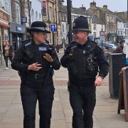 PC Harry Marsh was joined by Chief Constable Rachel Bacon on one of his final patrols through the town centre