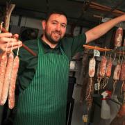 COLD STORE: Paul Craddock with some of the charcuterie he produces at Dropswell Farm, near Trimdon Station