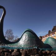 A model of the Loch Ness Monster outside a visitor centre in Drumnadrochit
