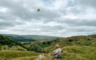 Flying a kite in the Dales