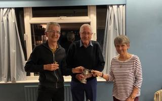 Graham Iveson, Kingsley Holden, and Margaret Fenwickat the Northallerton Tennis Club presentation night