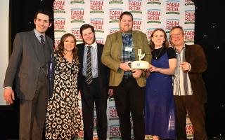 Broom House Farm Shop won the small farm shop category. Pictured are Vincent Syson, Megan Martin, John Tindale, Phil Gough of sponsor, The Cress Co, and Emma Gray, with Hugh Fearnley-Whittingstall