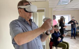 Participants in the trial lose themselves in a world of virtual reality