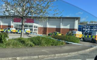 Police descend on B&M in Northallerton on Sunday (April 14) morning.
