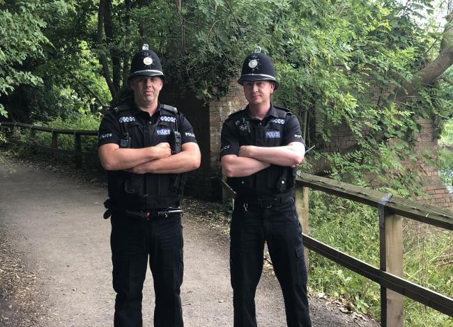 PC Gary Thompson and PC Steven Franklin of Durham City Neighbourhood Police team, whose old-fashioned detective work caught the naked runner
